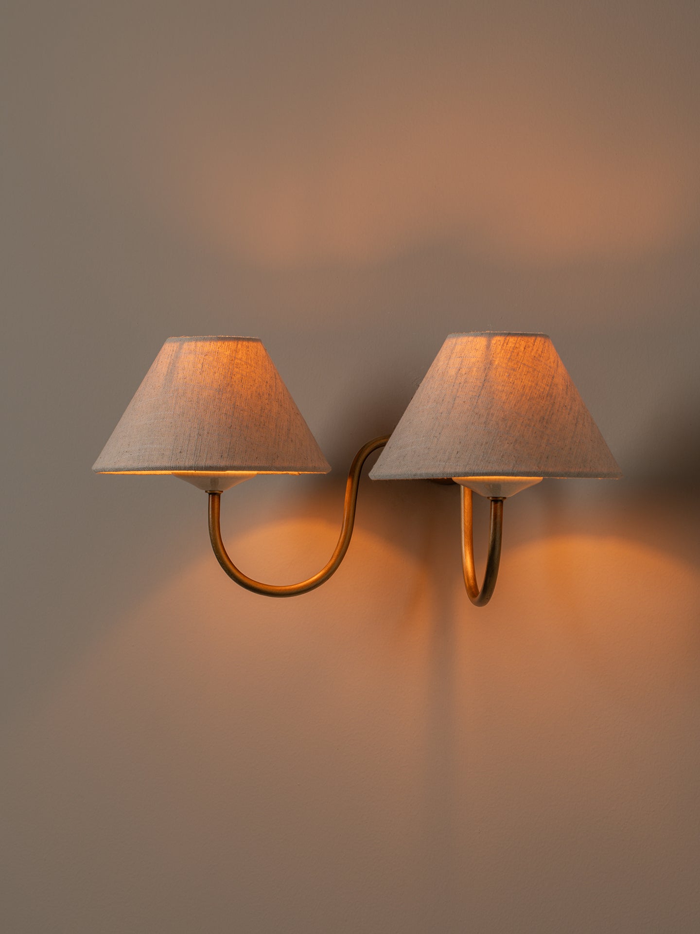 Holland aged brass double wall light | Wall Light | lights&lamps | UK | Modern Affordable Designer Lighting