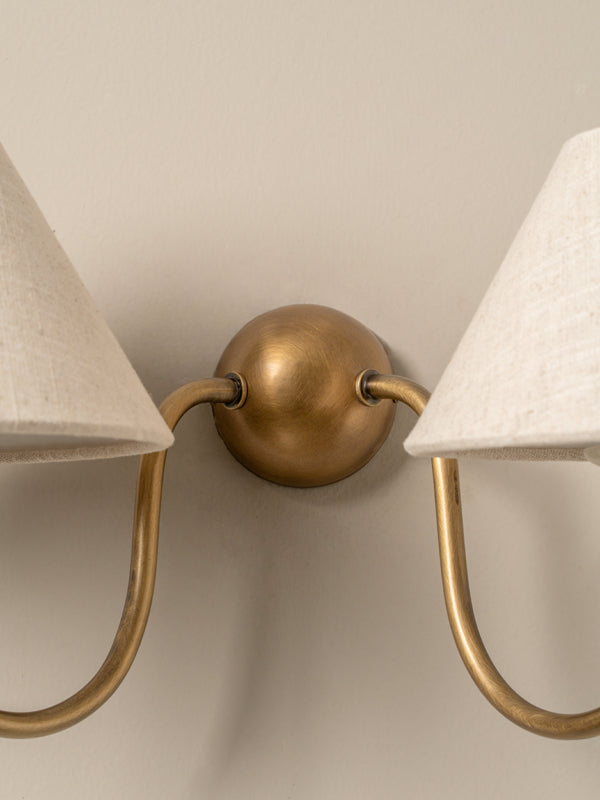 Holland aged brass double wall light