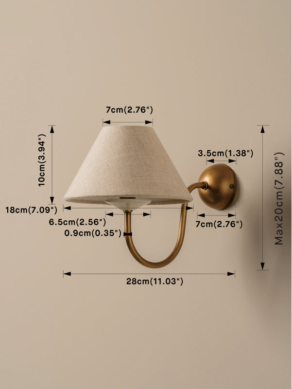 Holland aged brass wall light