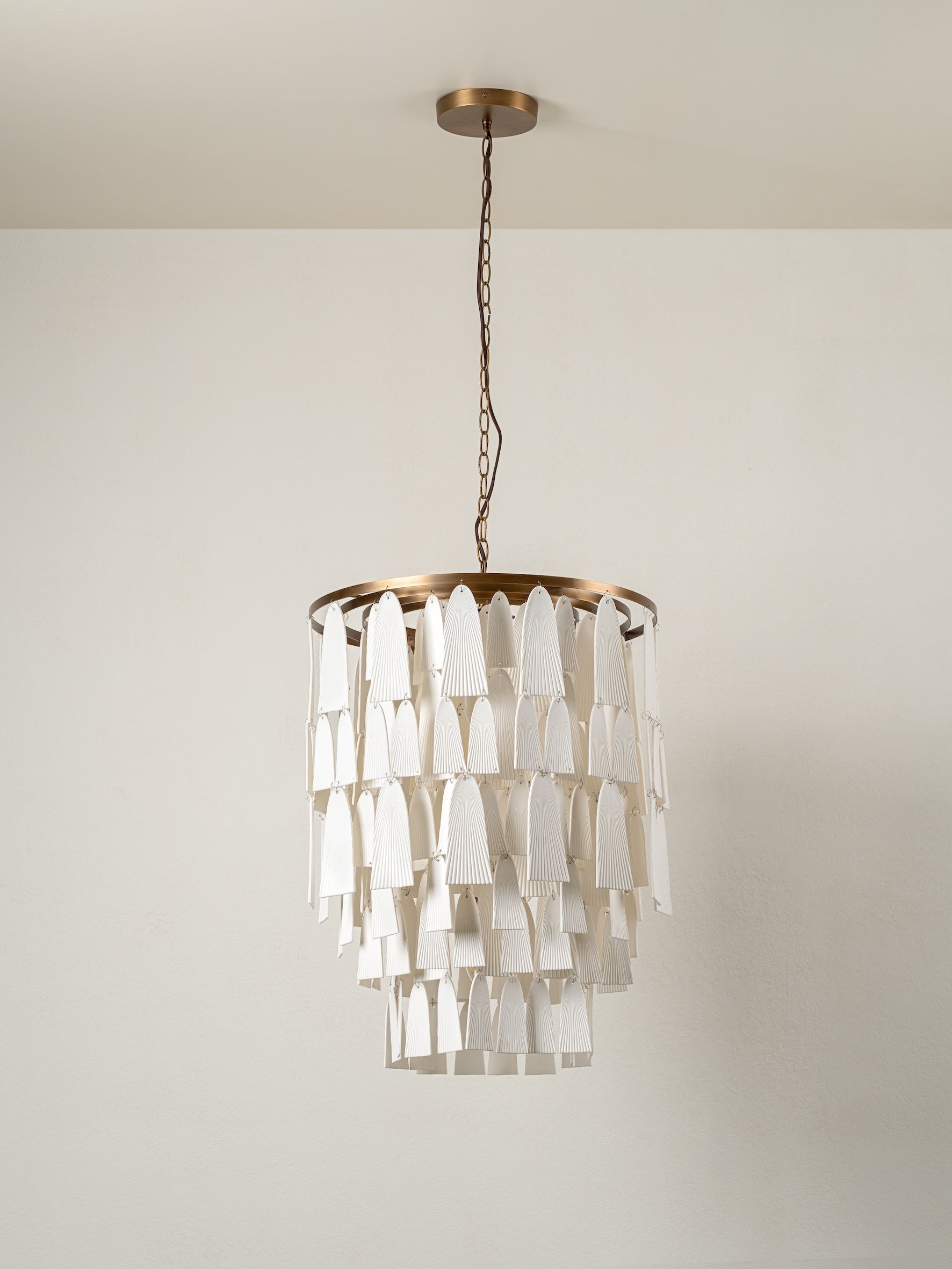 Kaolin - 4 light tiered bronze and porcelain chandelier | Chandelier | lights & lamps | Modern affordable designer lighting