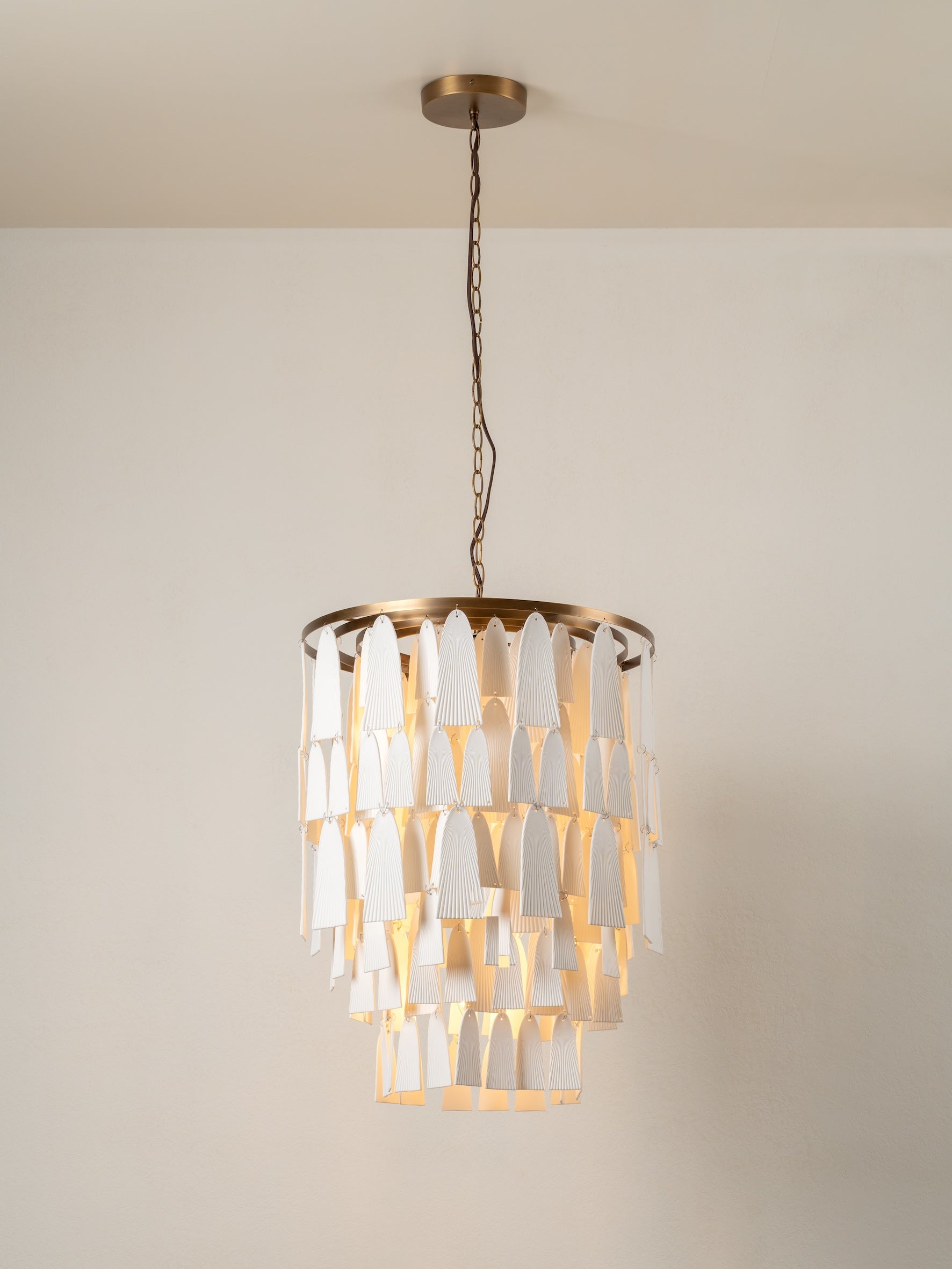 Kaolin - 4 light tiered bronze and porcelain chandelier | Chandelier | lights & lamps | Modern affordable designer lighting