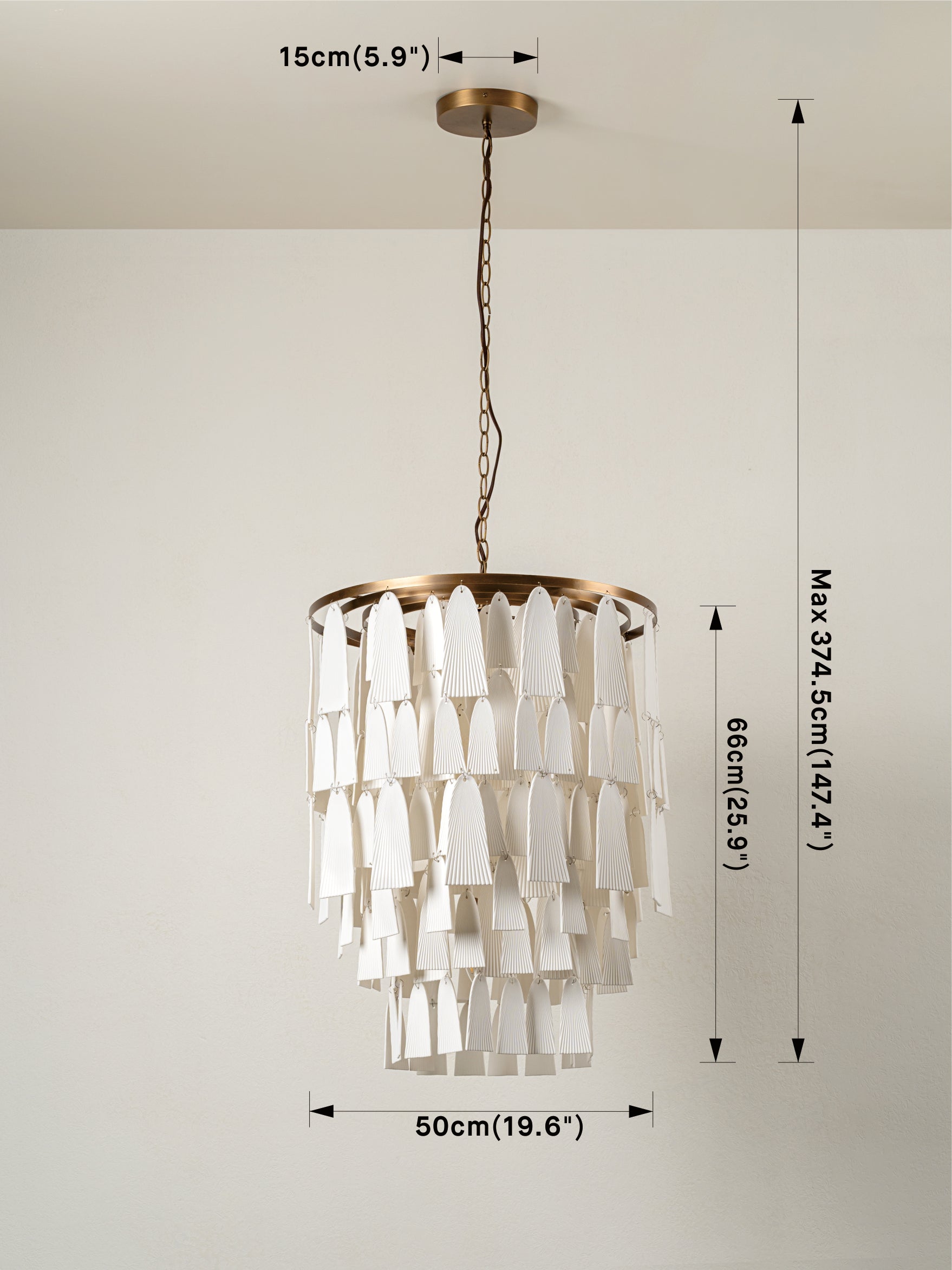 Kaolin - 4 light tiered bronze and porcelain chandelier | Chandelier | lights & lamps | Modern affordable designer lighting