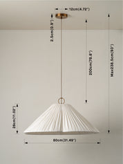 Lindi - aged brass and linen oversized scalloped pendant | Ceiling Light | lights&lamps | UK | Modern Affordable Designer Lighting