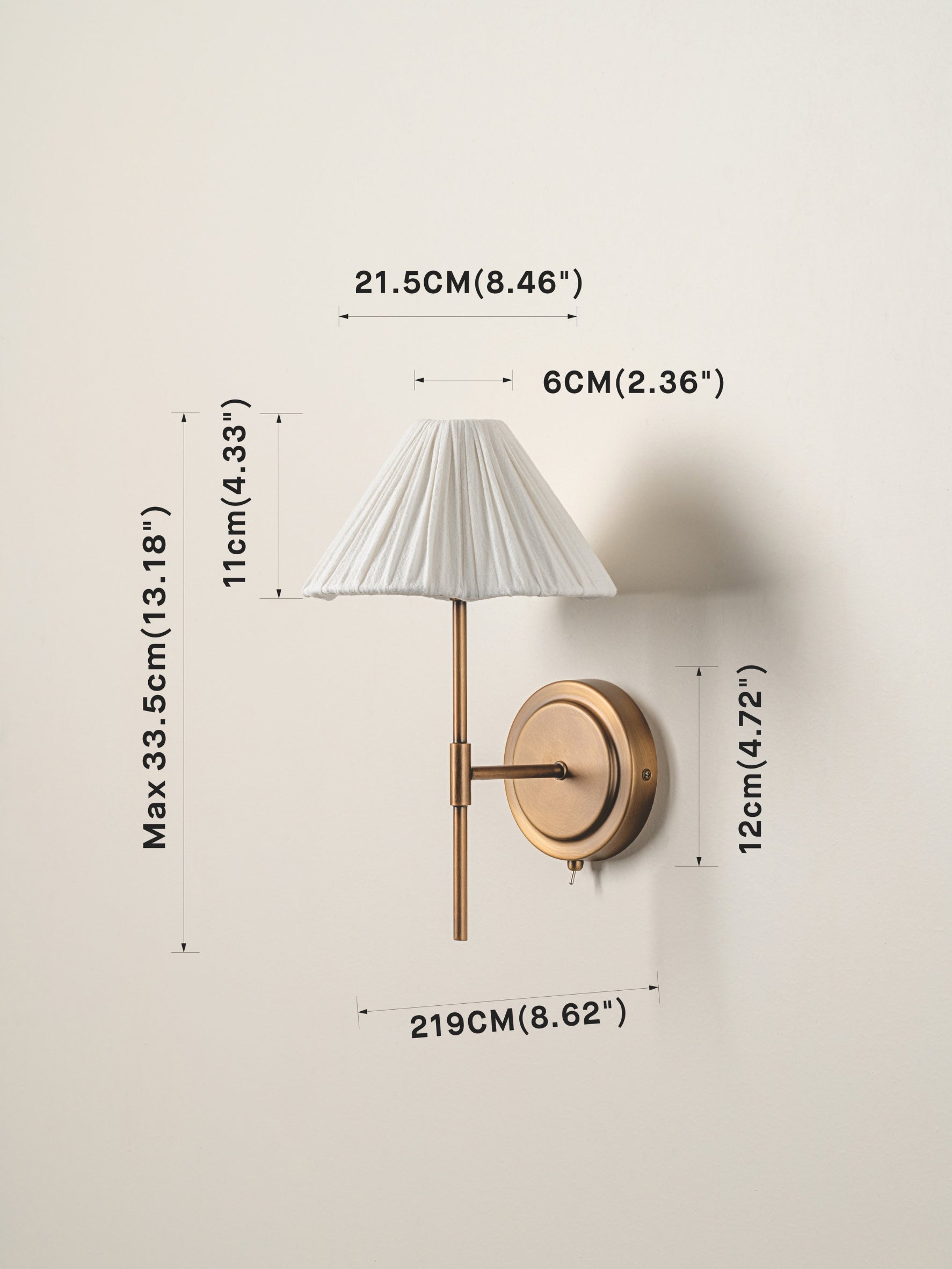 Lindi - aged brass and linen scalloped wall light | Wall Light | lights&lamps | UK | Modern Affordable Designer Lighting