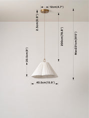 Lindi - small aged brass and linen scalloped pendant | Ceiling Light | lights&lamps | UK | Modern Affordable Designer Lighting