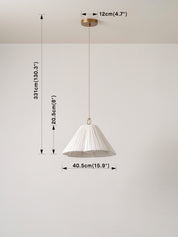 Lindi - small aged brass and linen scalloped pendant | Ceiling Light | lights&lamps | UK | Modern Affordable Designer Lighting