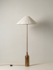 Lindi - aged brass and linen scalloped floor lamp | Floor Lamp | Lights & Lamps | UK | Modern Affordable Designer Lighting