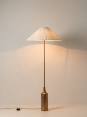 Lindi - aged brass and linen scalloped floor lamp | Floor Lamp | Lights & Lamps | UK | Modern Affordable Designer Lighting