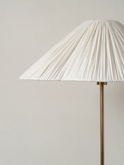 Lindi - aged brass and linen scalloped floor lamp | Floor Lamp | Lights & Lamps | UK | Modern Affordable Designer Lighting