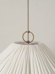 Lindi - aged brass and linen oversized scalloped pendant | Ceiling Light | lights&lamps | UK | Modern Affordable Designer Lighting