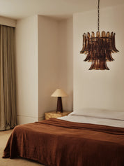 Lonso - 4 light aged brass and smoked brown glass chandelier | Chandelier | Lights & Lamps | UK | Modern Affordable Designer Lighting