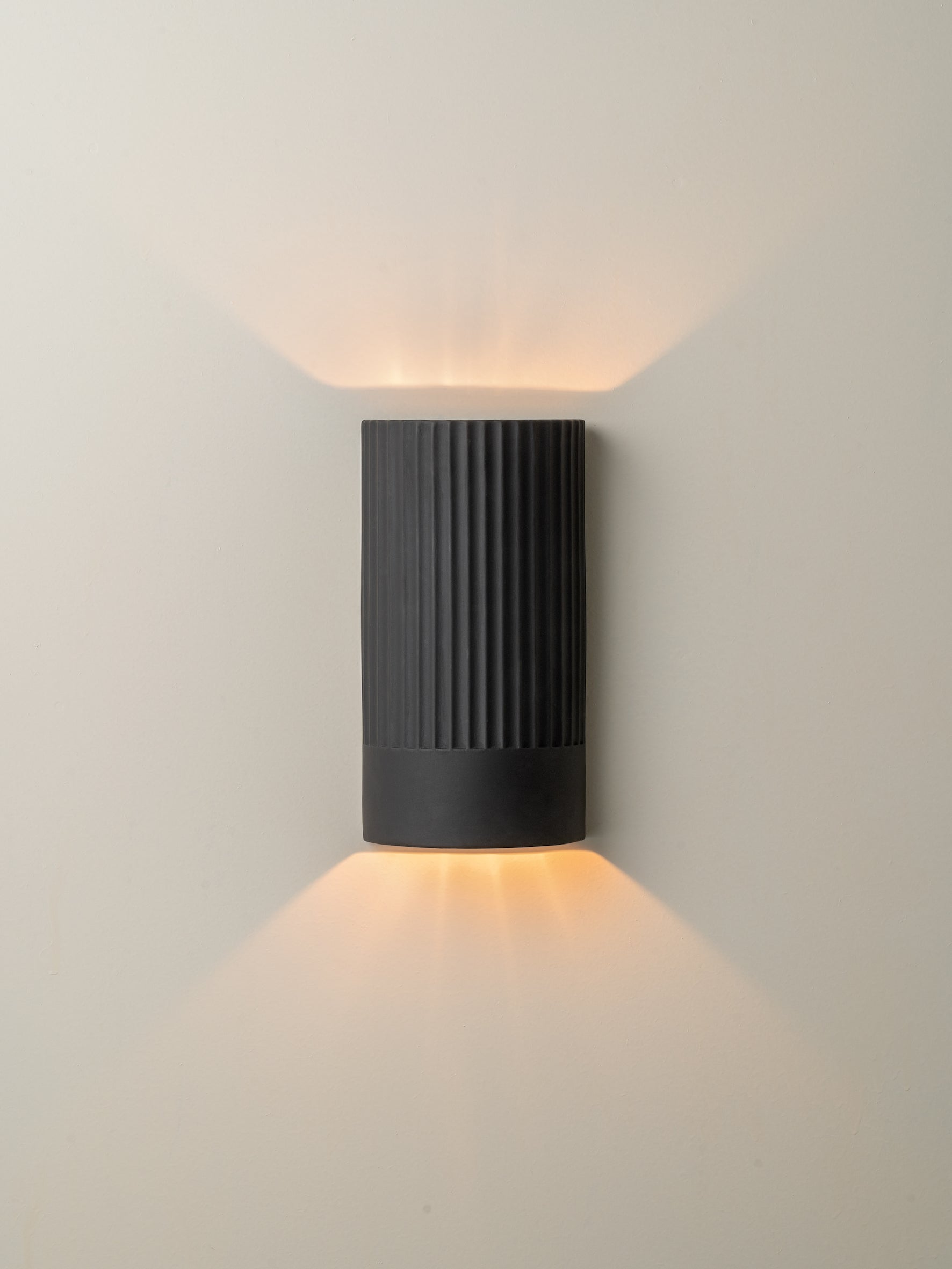 Nitara - chocolate ribbed concrete wall light | Wall Light | lights&lamps | UK | Modern Affordable Designer Lighting