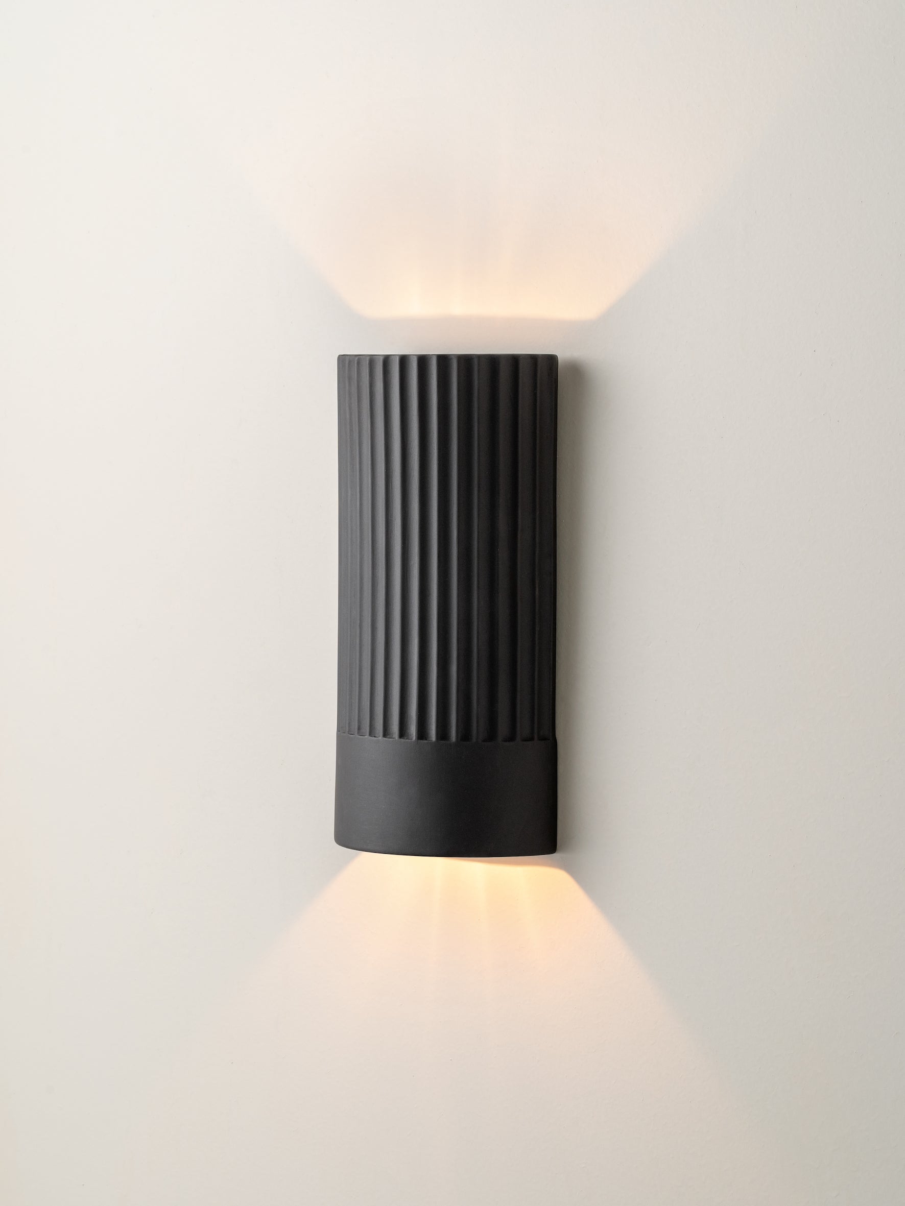 Nitara - chocolate ribbed concrete wall light | Wall Light | lights&lamps | UK | Modern Affordable Designer Lighting