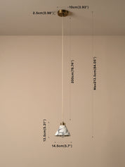 dimension image of marble pendant