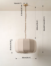 Ottino - aged brass and linen pendant | Ceiling Light | lights&lamps | UK | Modern Affordable Designer Lighting