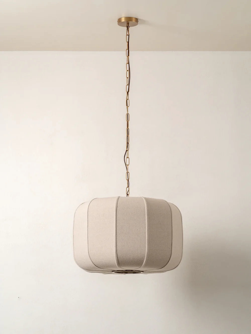 Ottino - aged brass and linen ceiling pendant | Ceiling lights | lights&lamps | UK | Modern Affordable Designer Lighting