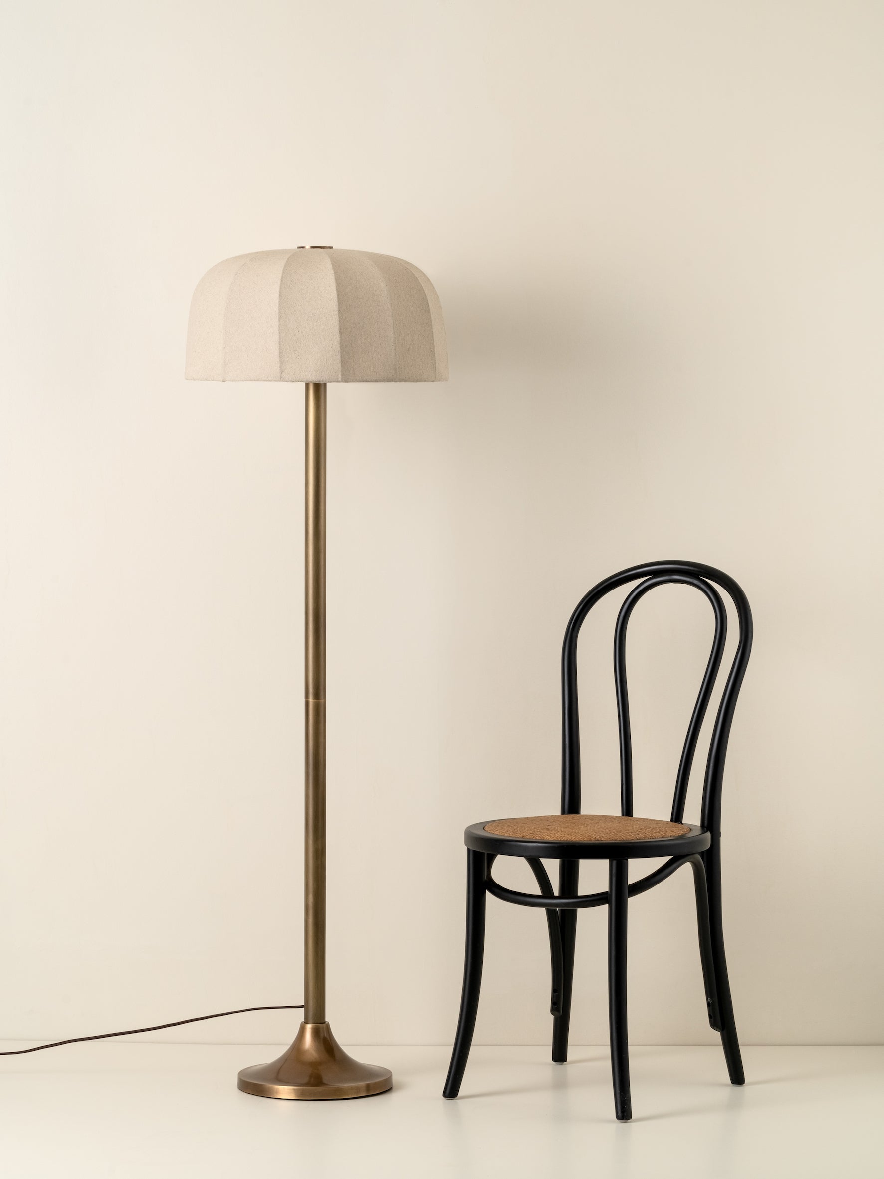 Ottino - aged brass and linen floor lamp | Floor Lamp | lights&lamps | UK | Modern Affordable Designer Lighting
