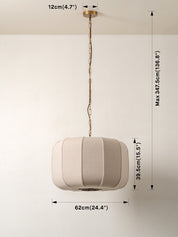 Ottino - aged brass and linen pendant | Ceiling Light | lights&lamps | UK | Modern Affordable Designer Lighting