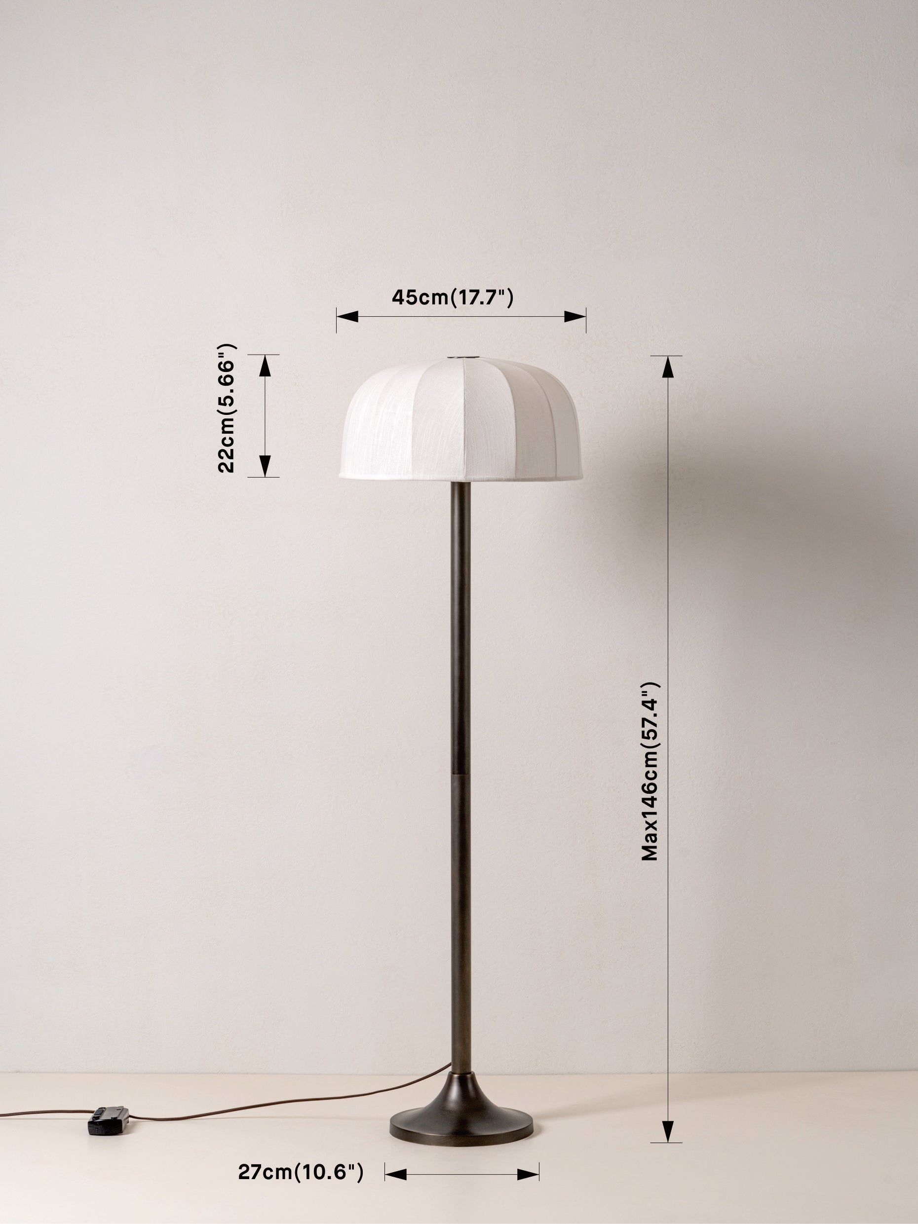 Ottino - bronze and linen floor lamp |  | Lights & Lamps | UK | Modern Affordable Designer Lighting