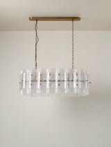 Pazo - 5 light layered textured glass oval chandelier