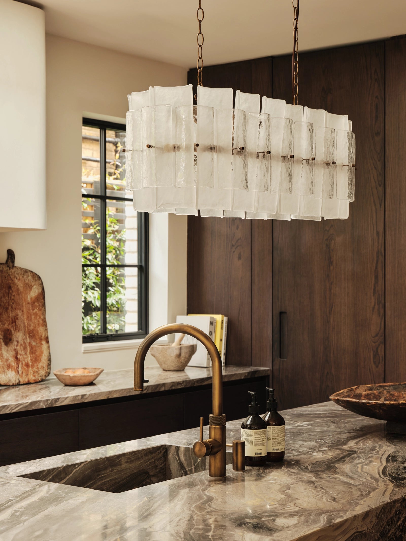 Pazo - 5 light layered textured glass oval chandelier | Chandelier | Lights & Lamps | UK | Modern Affordable Designer Lighting