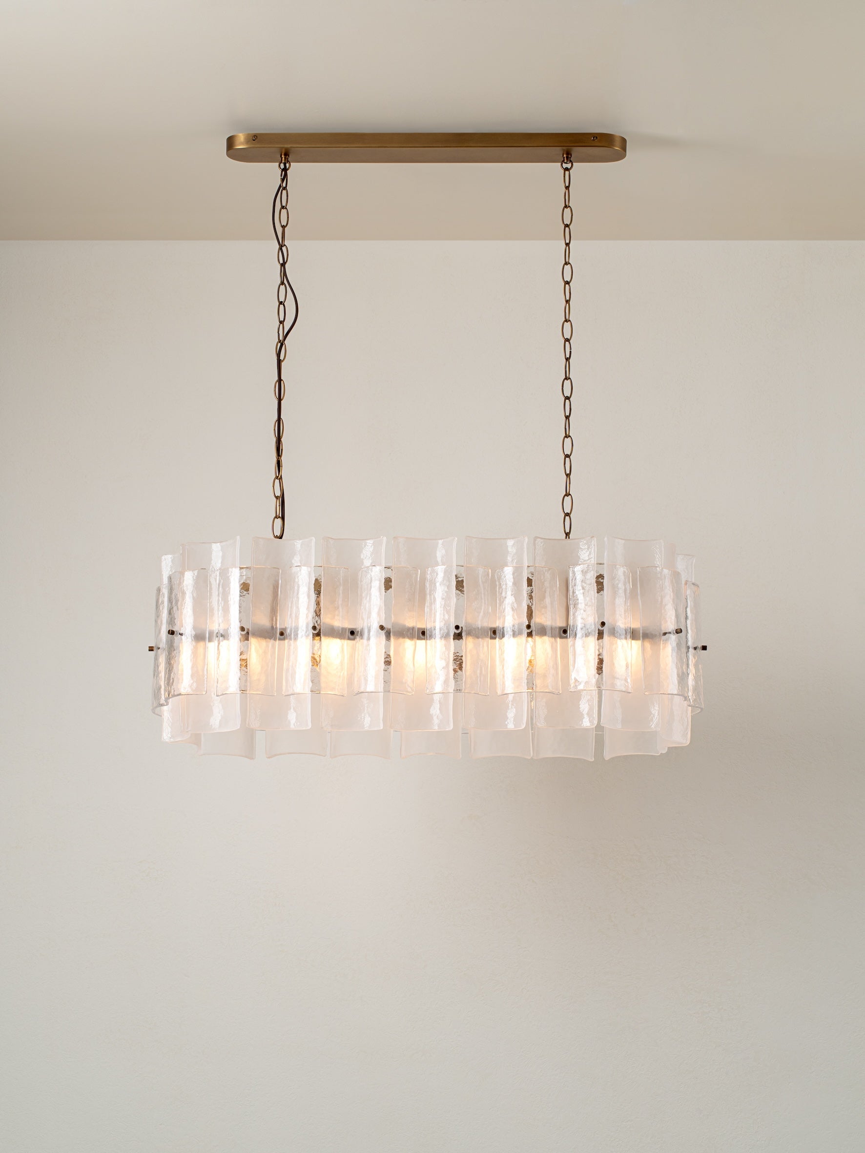 Pazo - 9 light layered textured glass oval chandelier | Chandelier | lights & lamps | Modern affordable designer lighting