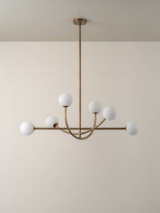 Perry - 6 light aged brass and opal pendant | Ceiling Light | Lights & Lamps | UK | Modern Affordable Designer Lighting