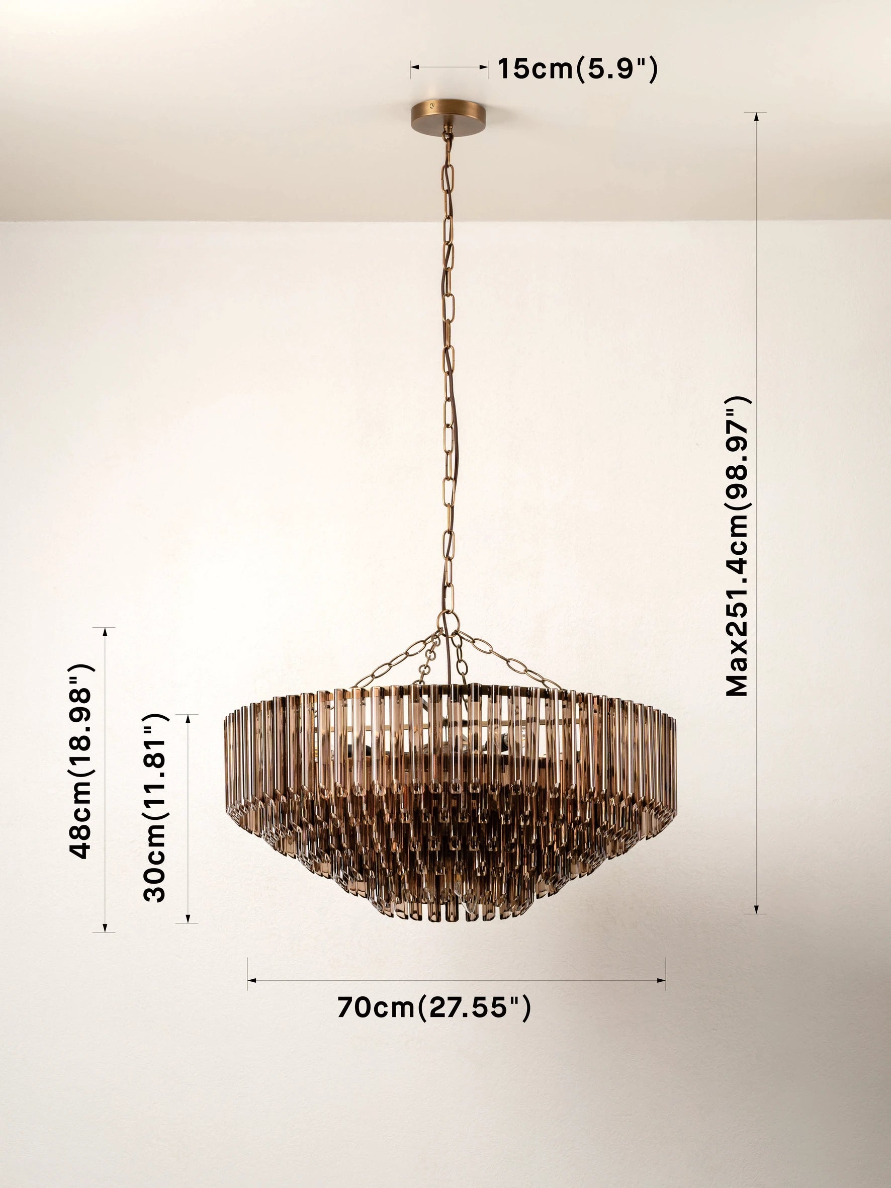 Petalia - 9 light bronze and smoked chocolate glass tube wide chandelier | Chandelier | Lights & Lamps | UK | Modern Affordable Designer Lighting