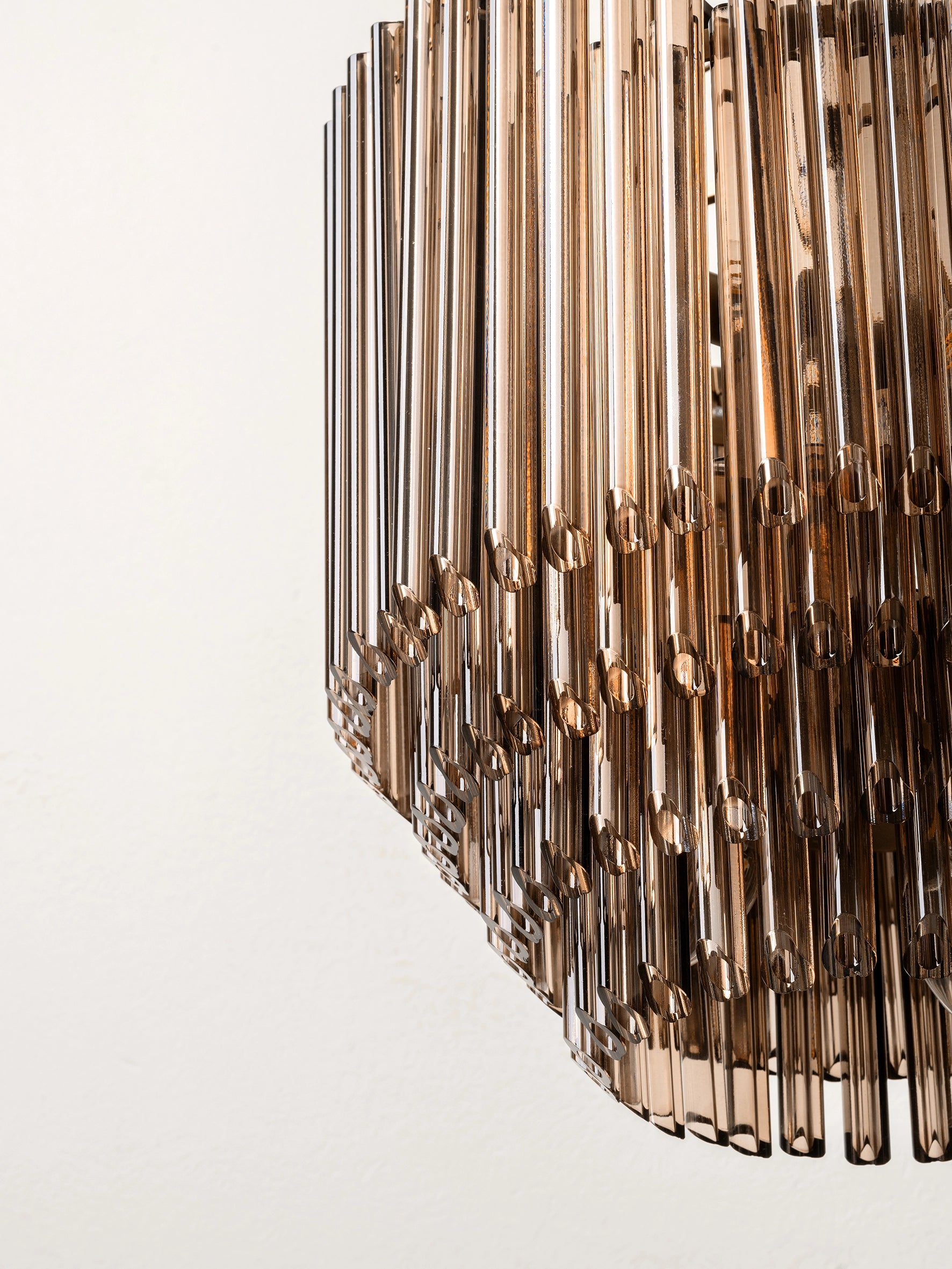 Petalia - 9 light aged brass and smoked chocolate tube tall chandelier | Chandelier | lights & lamps | Modern affordable designer lighting 