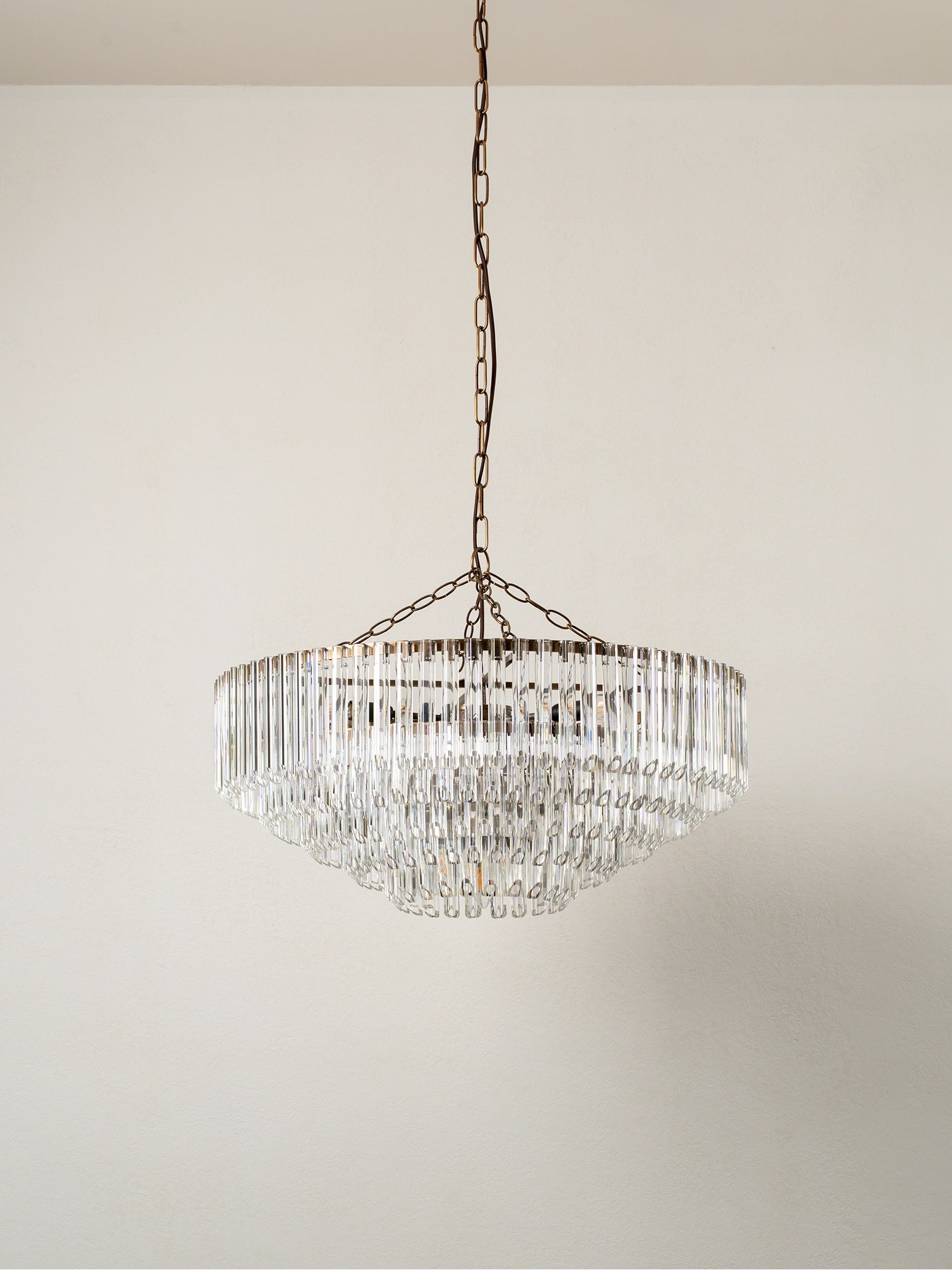Petalia - 9 light aged brass and clear glass tube wide chandelier | Chandelier | lights&lamps | UK | Modern Affordable Designer Lighting
