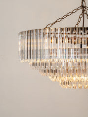 Petalia - 9 light aged brass and clear glass tube wide chandelier | Chandelier | Lights & Lamps | UK | Modern Affordable Designer Lighting