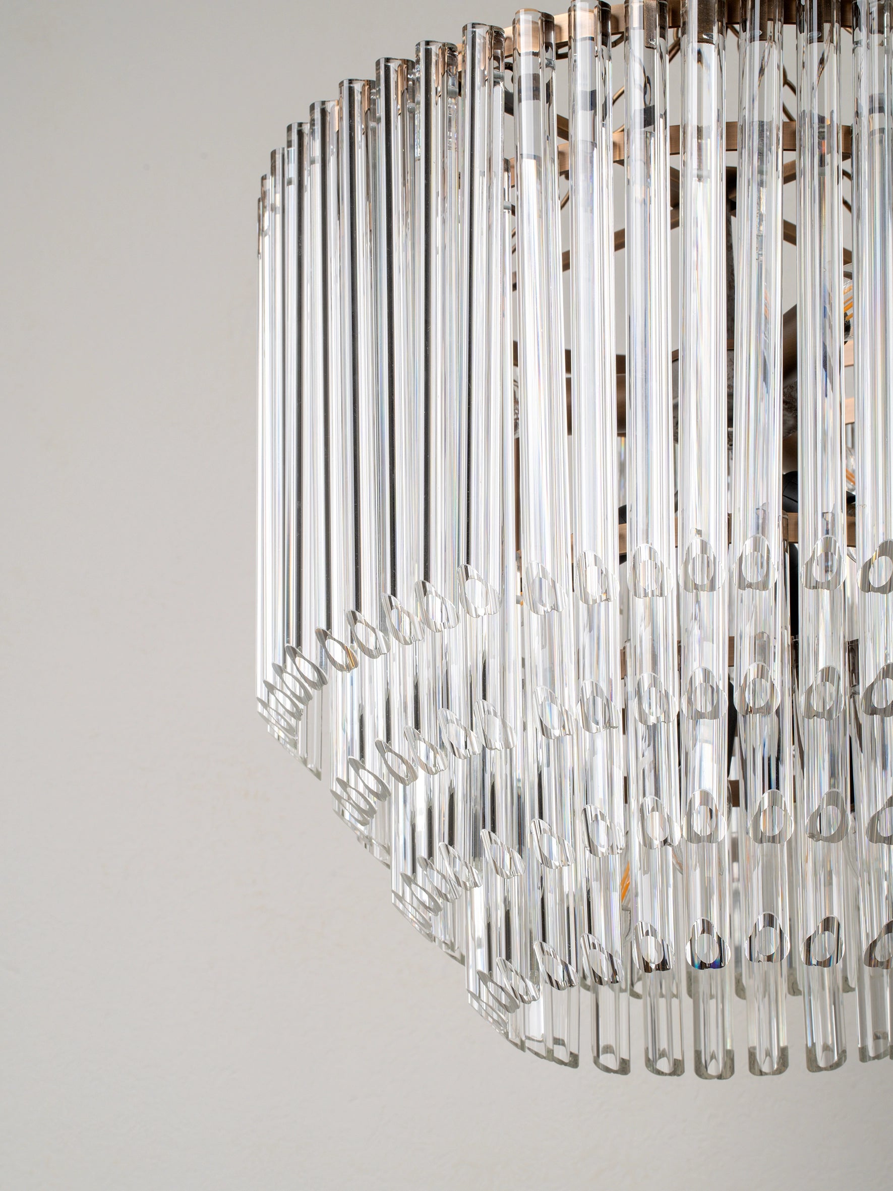 Petalia - 9 light aged brass and clear glass tube tall chandelier | Chandelier | Lights & Lamps | UK | Modern Affordable Designer Lighting