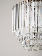 Petalia - 9 light aged brass and clear glass tube tall chandelier | Chandelier | Lights & Lamps | UK | Modern Affordable Designer Lighting