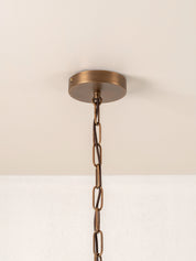 Petalia - 9 light aged brass and smoked green glass tube wide chandelier | Chandelier | lights&lamps | UK | Modern Affordable Designer Lighting