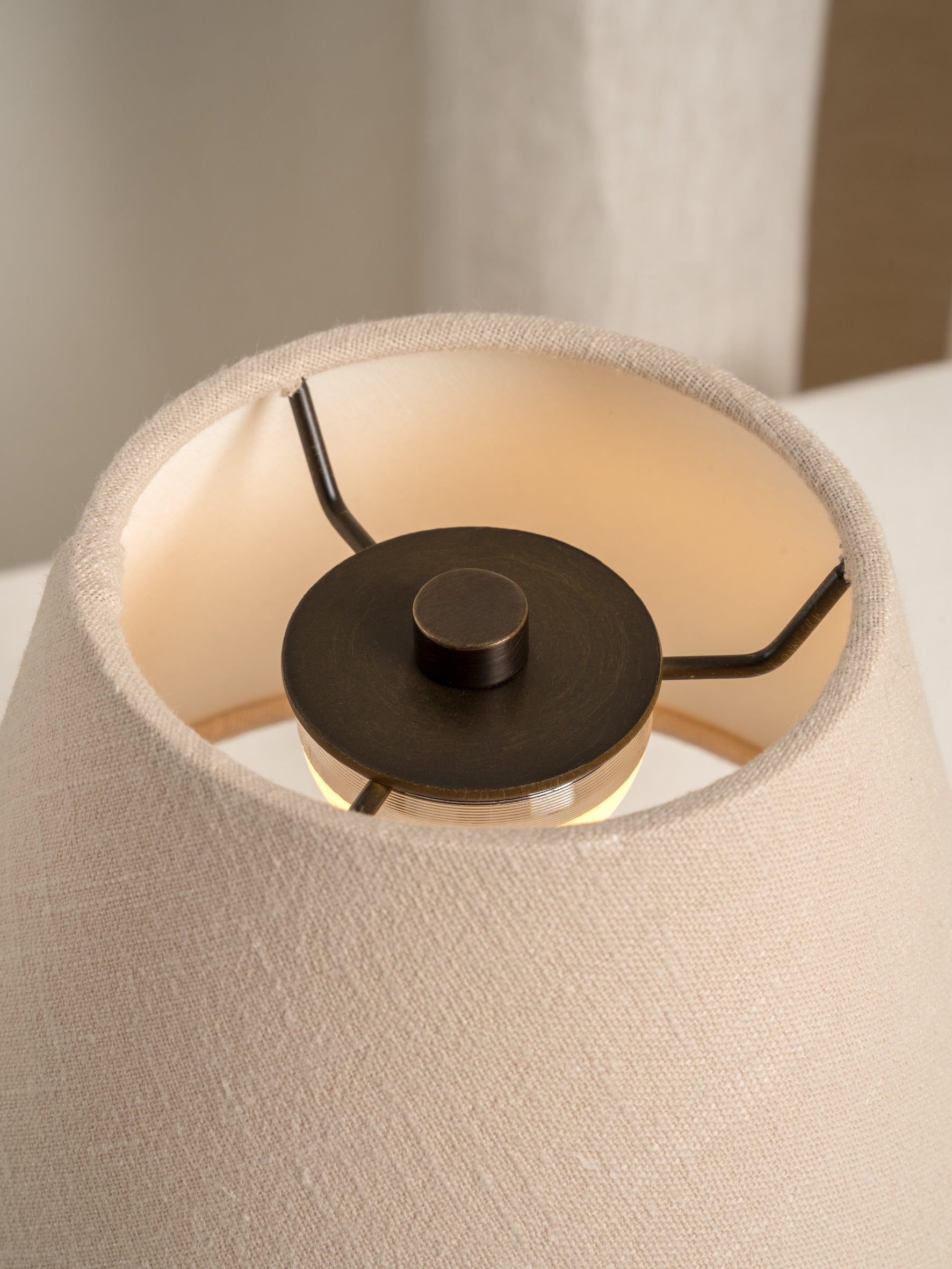 Cenare - bronze and linen rechargeable table lamp |  | Lights & Lamps | UK | Modern Affordable Designer Lighting