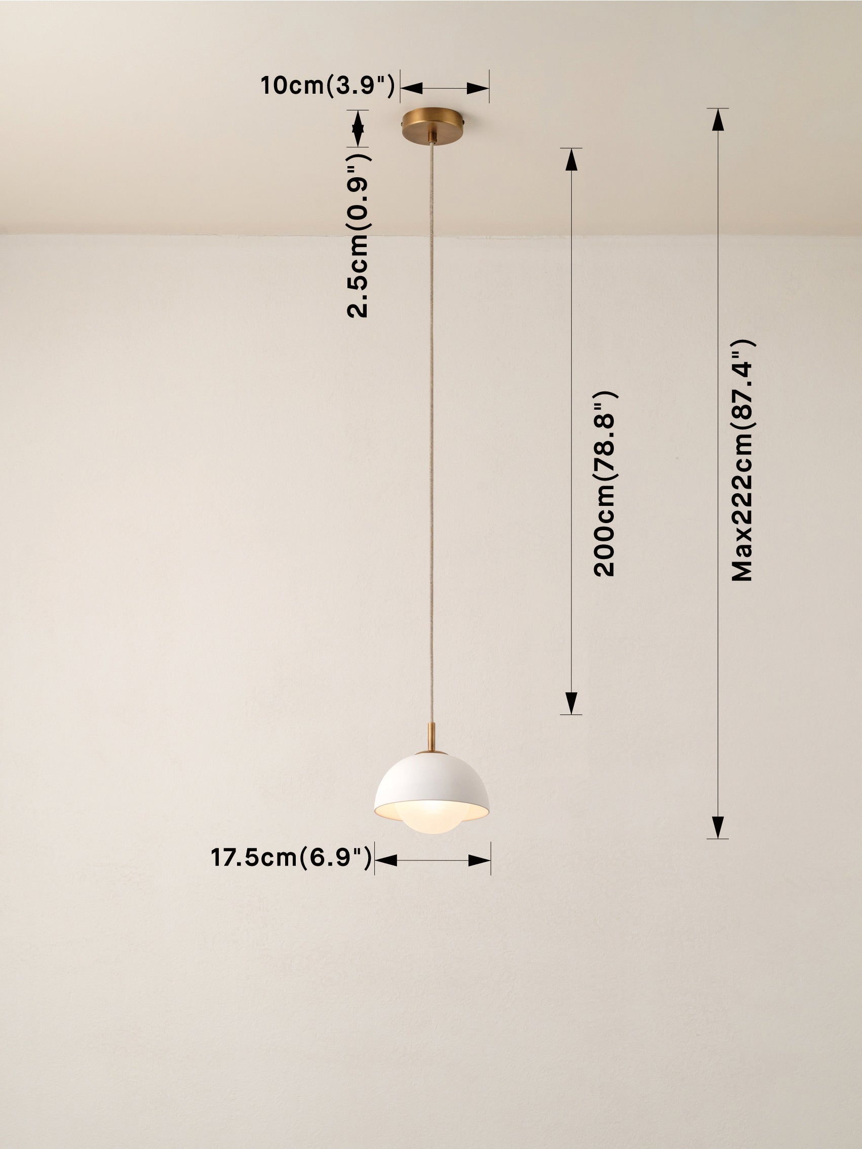 Porsa - 1 light aged brass and warm white porcelain pendant | Ceiling Light | lights&lamps | UK | Modern Affordable Designer Lighting