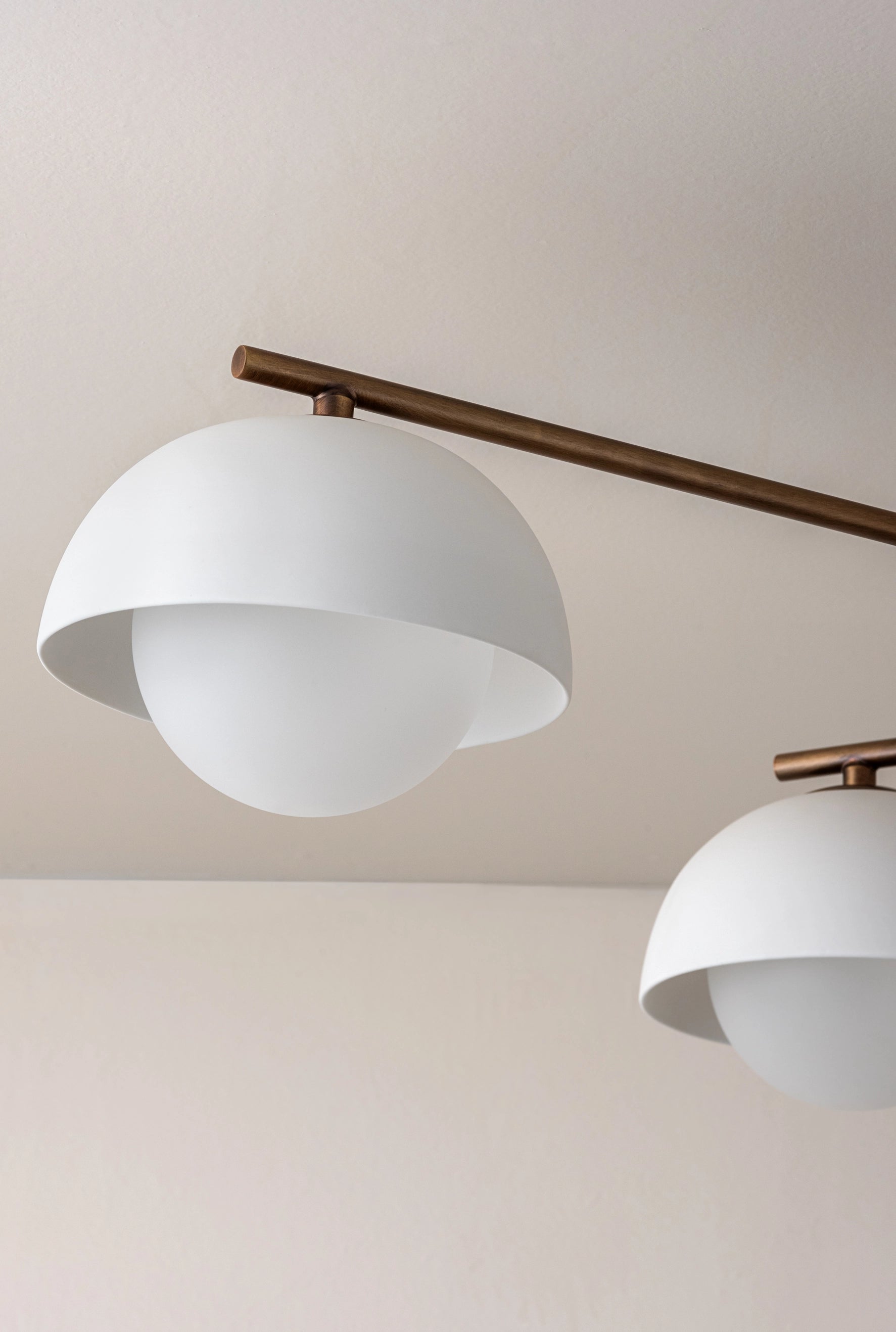 Porsa - 6 light aged brass and warm white porcelain flush | Ceiling Light | Lights & Lamps | UK | Modern Affordable Designer Lighting