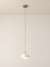 Porsa - 1 light aged brass and warm white porcelain pendant | Ceiling Light | lights&lamps | UK | Modern Affordable Designer Lighting