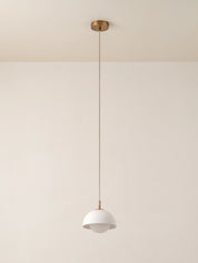 Porsa - 1 light aged brass and warm white porcelain pendant | Ceiling Light | lights&lamps | UK | Modern Affordable Designer Lighting