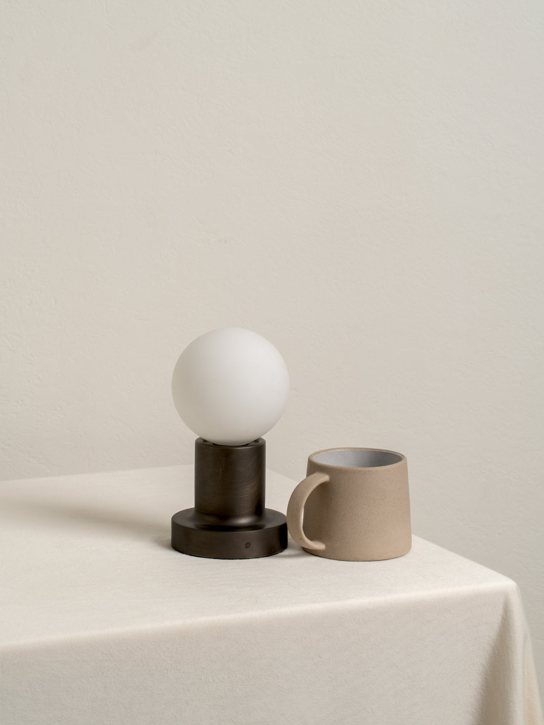 Porta bronze and opal rechargeable table lamp | Table Lamp | Lights & Lamps | UK | Modern Affordable Designer Lighting