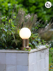 Porta - aged brass and opal rechargeable table lamp | Table Lamp | lights&lamps | UK | Modern Affordable Designer Lighting