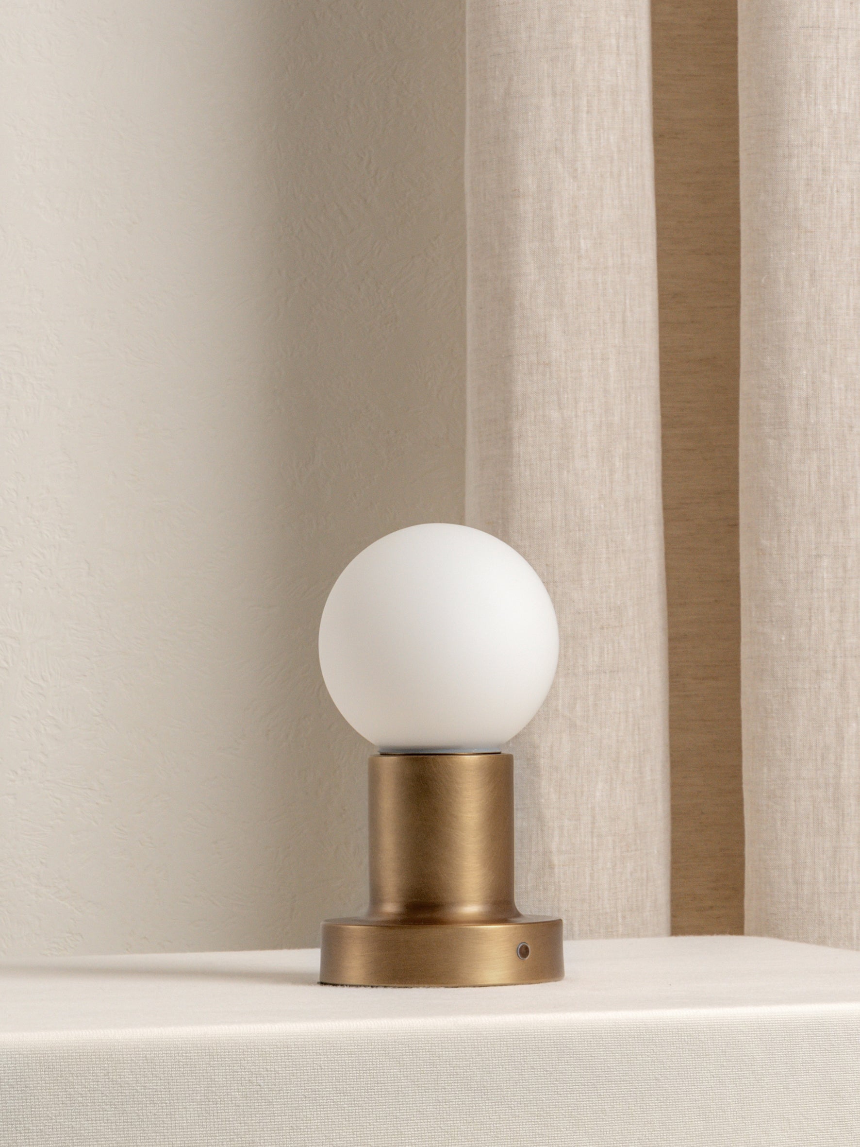 Porta - aged brass and opal rechargeable table lamp | Table Lamp | lights&lamps | UK | Modern Affordable Designer Lighting