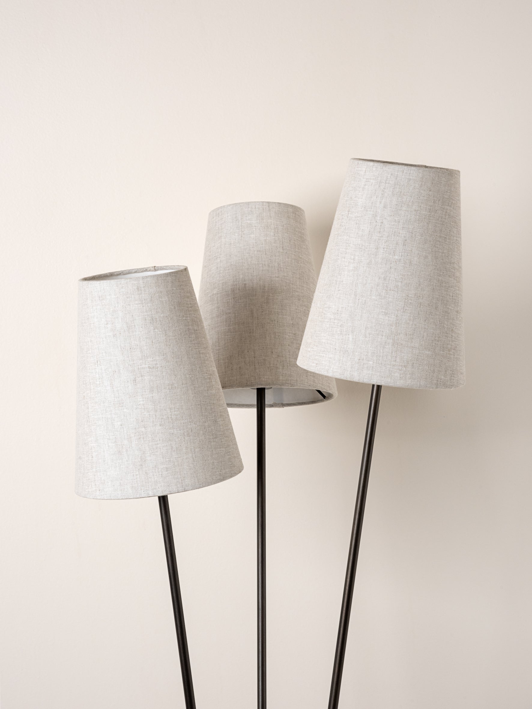 Renwick - 3 light linen and bronze floor lamp | Floor Lamp | lights&lamps | UK | Modern Affordable Designer Lighting