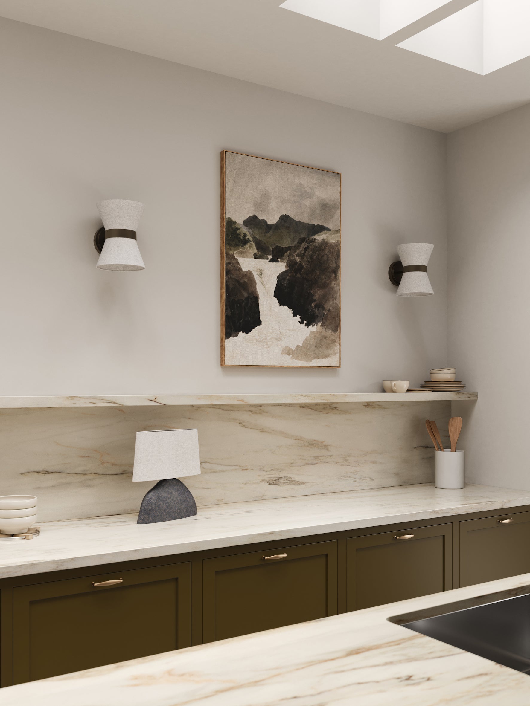 Renwick - linen and bronze wall light | Wall Light | lights&lamps | UK | Modern Affordable Designer Lighting