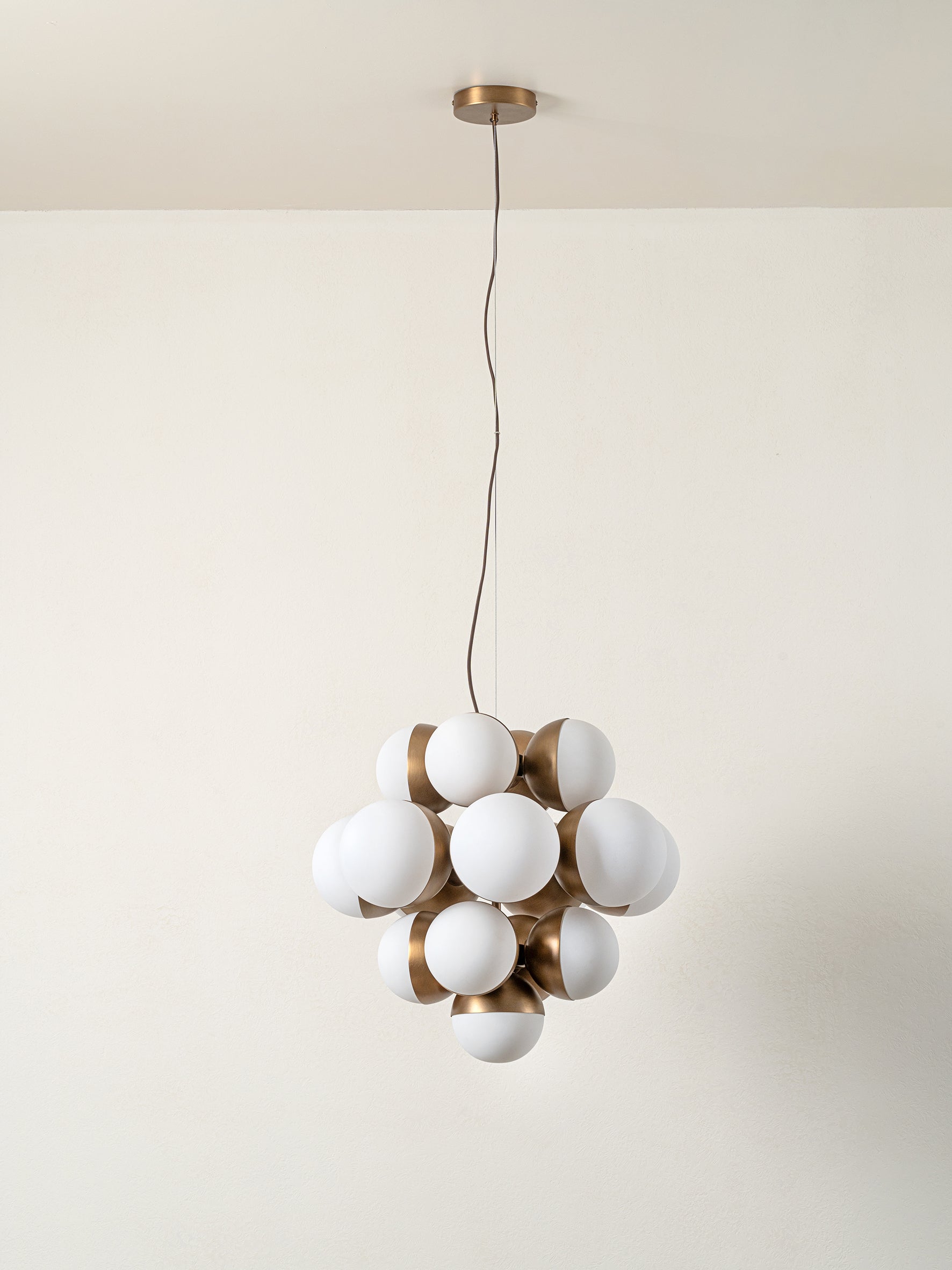 Rocio - 16 light aged brass and opal chandelier | Chandelier | lights & lamps | Modern affordable designer lighting