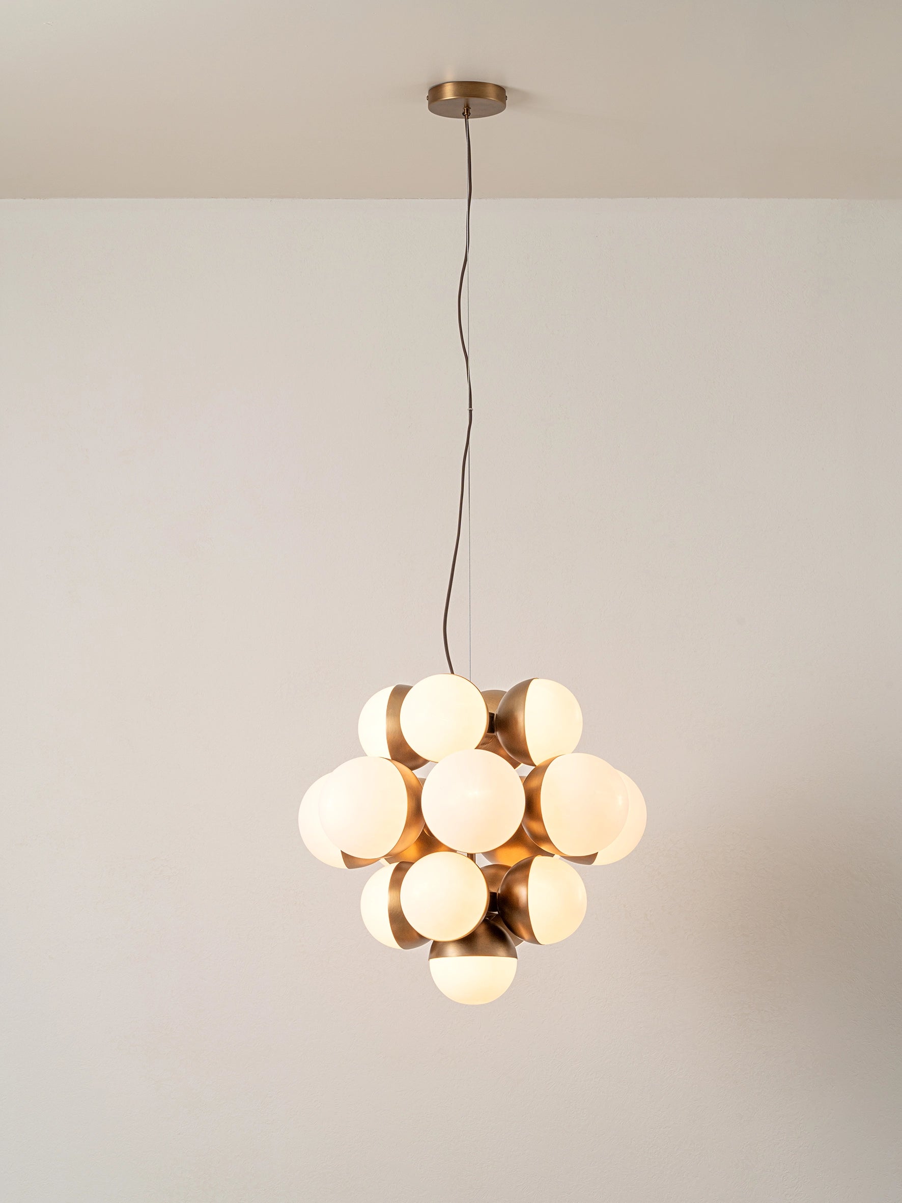 Rocio - 16 light aged brass and opal chandelier | Chandelier | lights & lamps | Modern affordable designer lighting