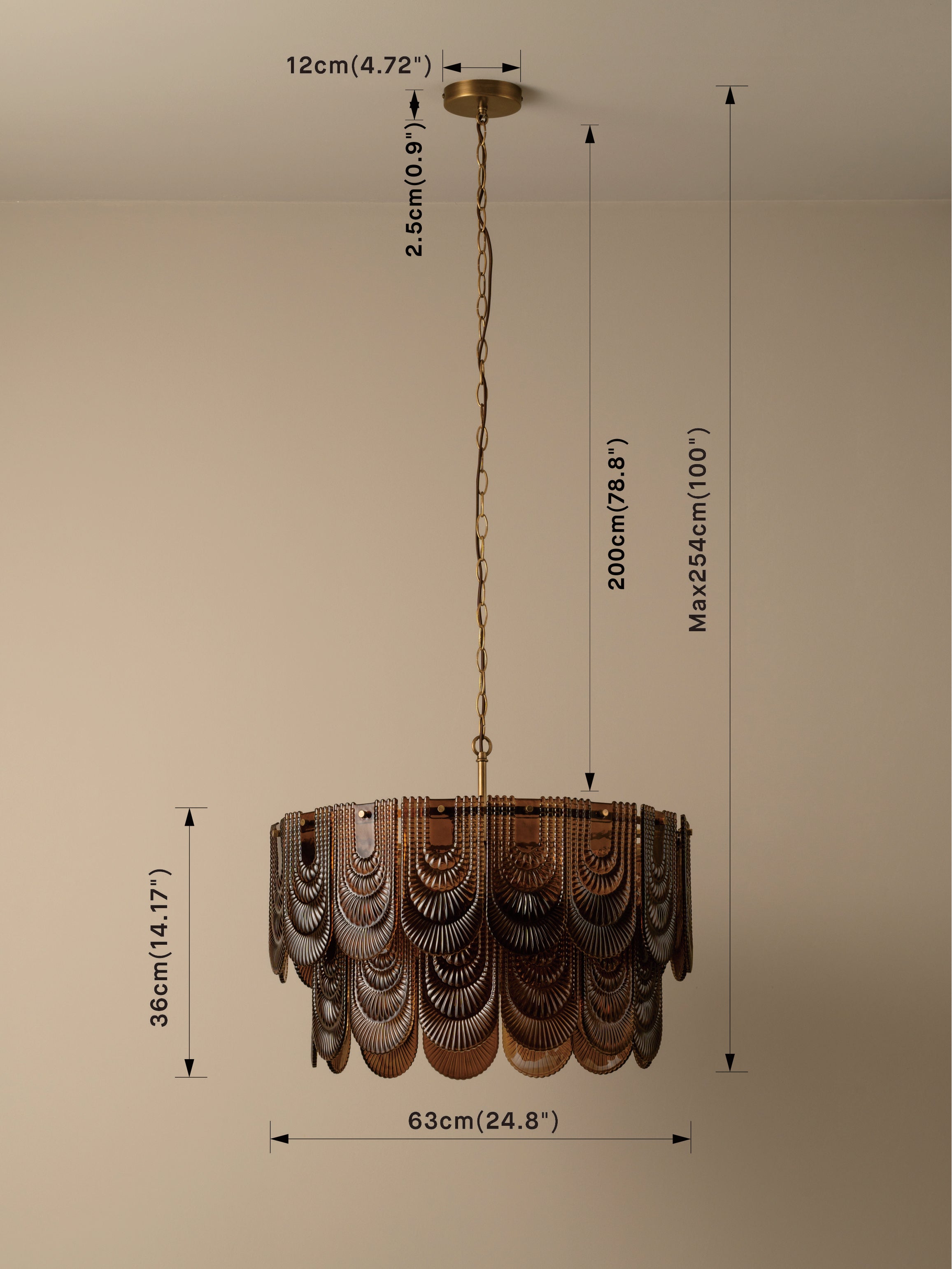 Selmes - smoked amber chandelier | Chandelier | lights&lamps | UK | Modern Affordable Designer Lighting