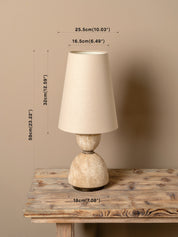 dimension image of stone table lamp 