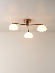 Silio - 3 light aged brass and opal flush | Ceiling Light | Lights & Lamps | UK | Modern Affordable Designer Lighting