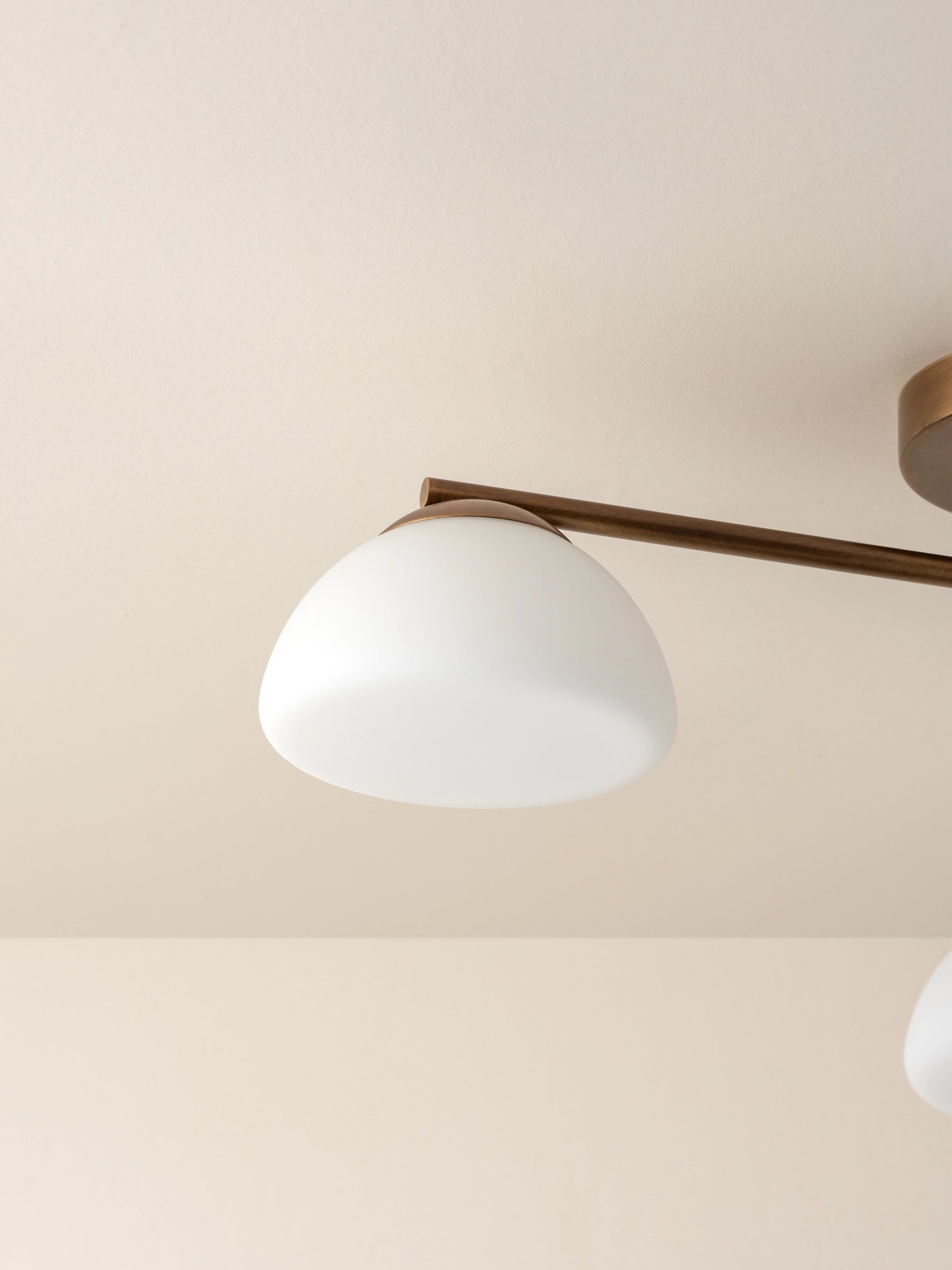 Silio - 3 light aged brass opal flush | ceiling light | lights&lamps | UK | Modern affordable designer lighting